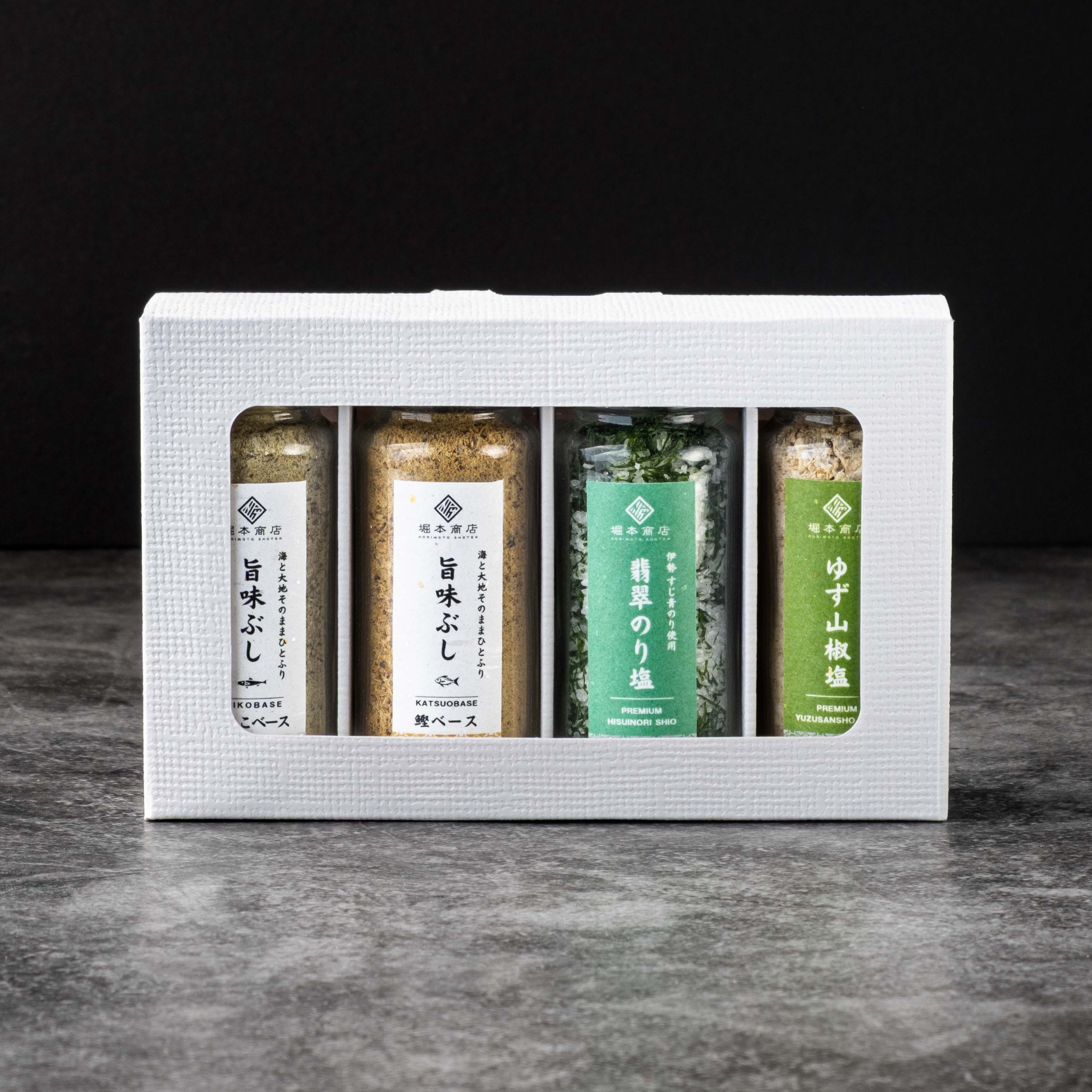 【ギフト】旨味ぶし2種・塩２種BOX (瓶・化粧箱入)《６箱セット》